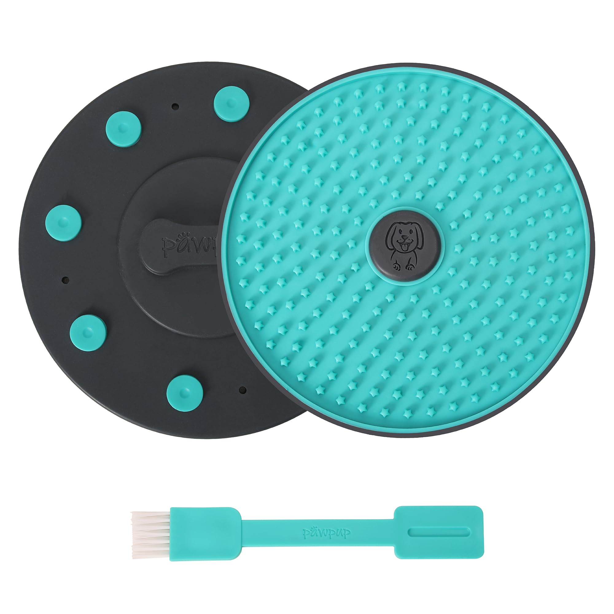PAWPUP Lick Mat for Dogs - 8.2" Extra Large Dog Licking Mat Slow Feeder for Anxiety Relief Non-Slip Crate Friendly Easy to Clean Perfect for Peanut Butter Yogurt & Pumpkin Puree (Sea Green)