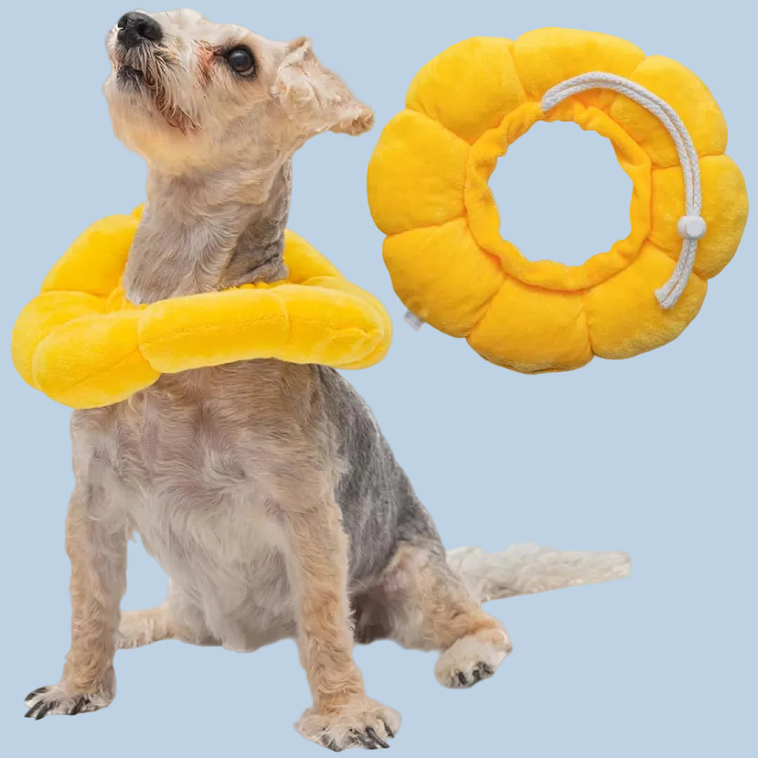 Adjustable Soft Fabric Dog Recovery Cone & Comfort E-Collar