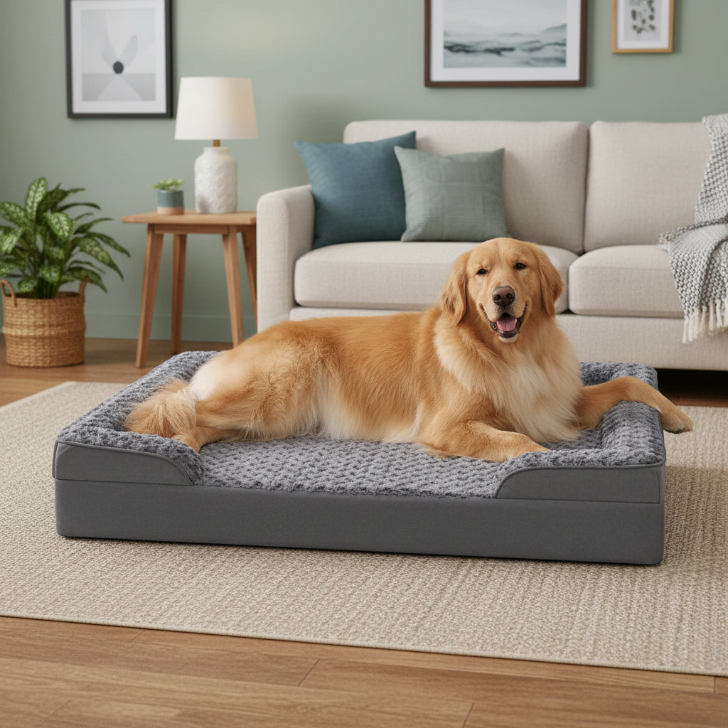 Orthopedic Dog Bed | Waterproof and Washable | Nonskid Bottom (XL 47" x 29" x 7")