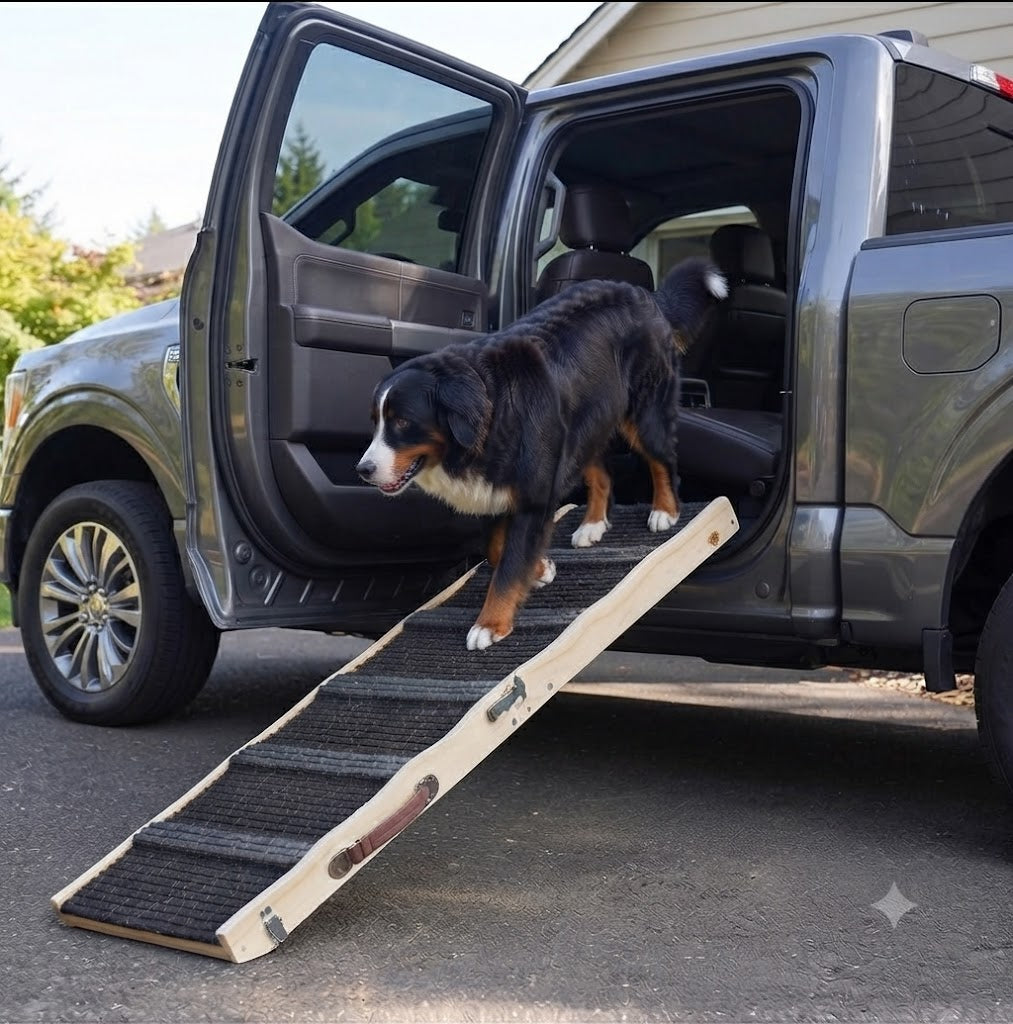 Adjustable Folding Wooden Pet Ramp (Supports 150 lbs) | The Healthy Dog Co