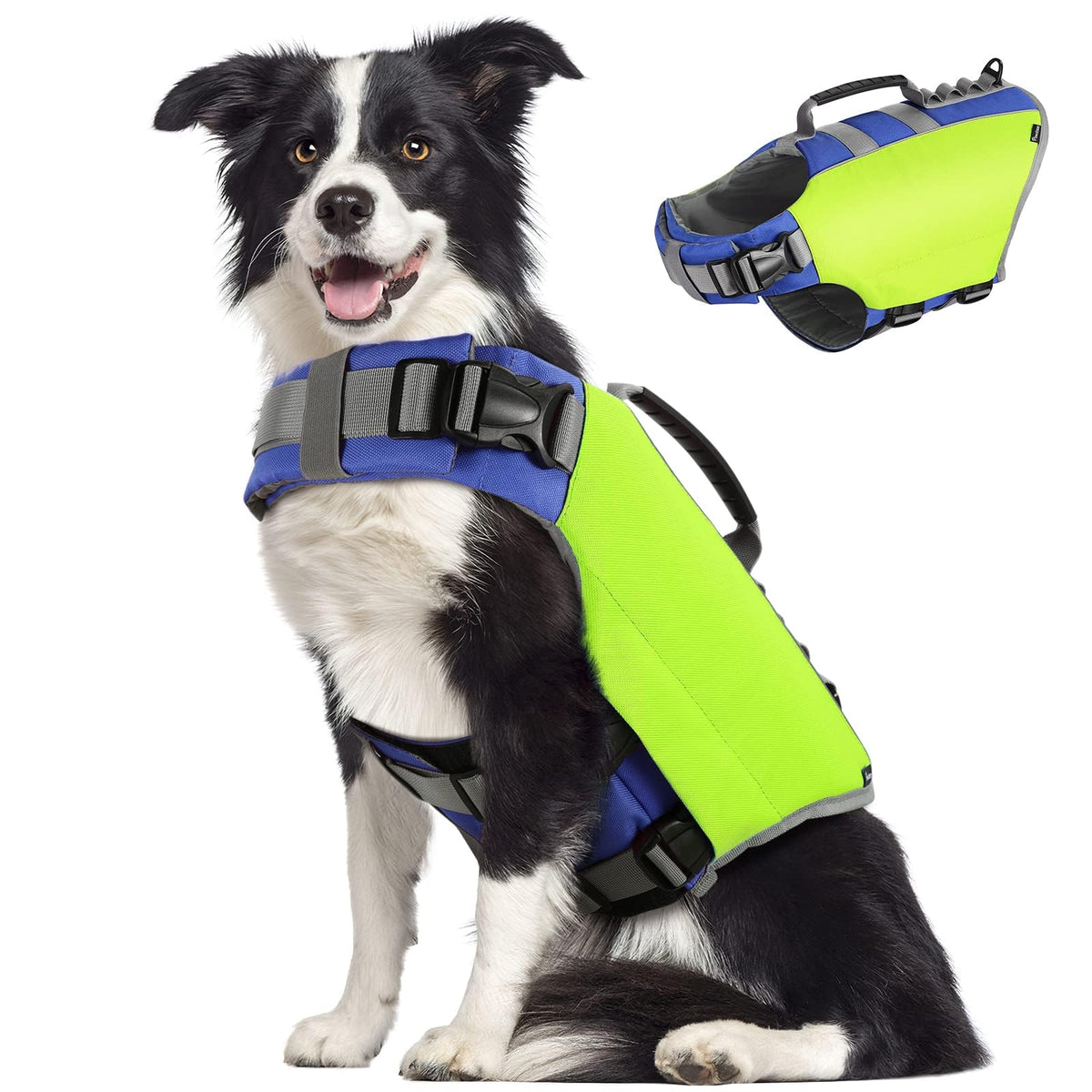 High-Visibility Adventure Life Vest – Durable Buoyancy & Rescue Handle for Active Dogs (Large, Bright Yellow)