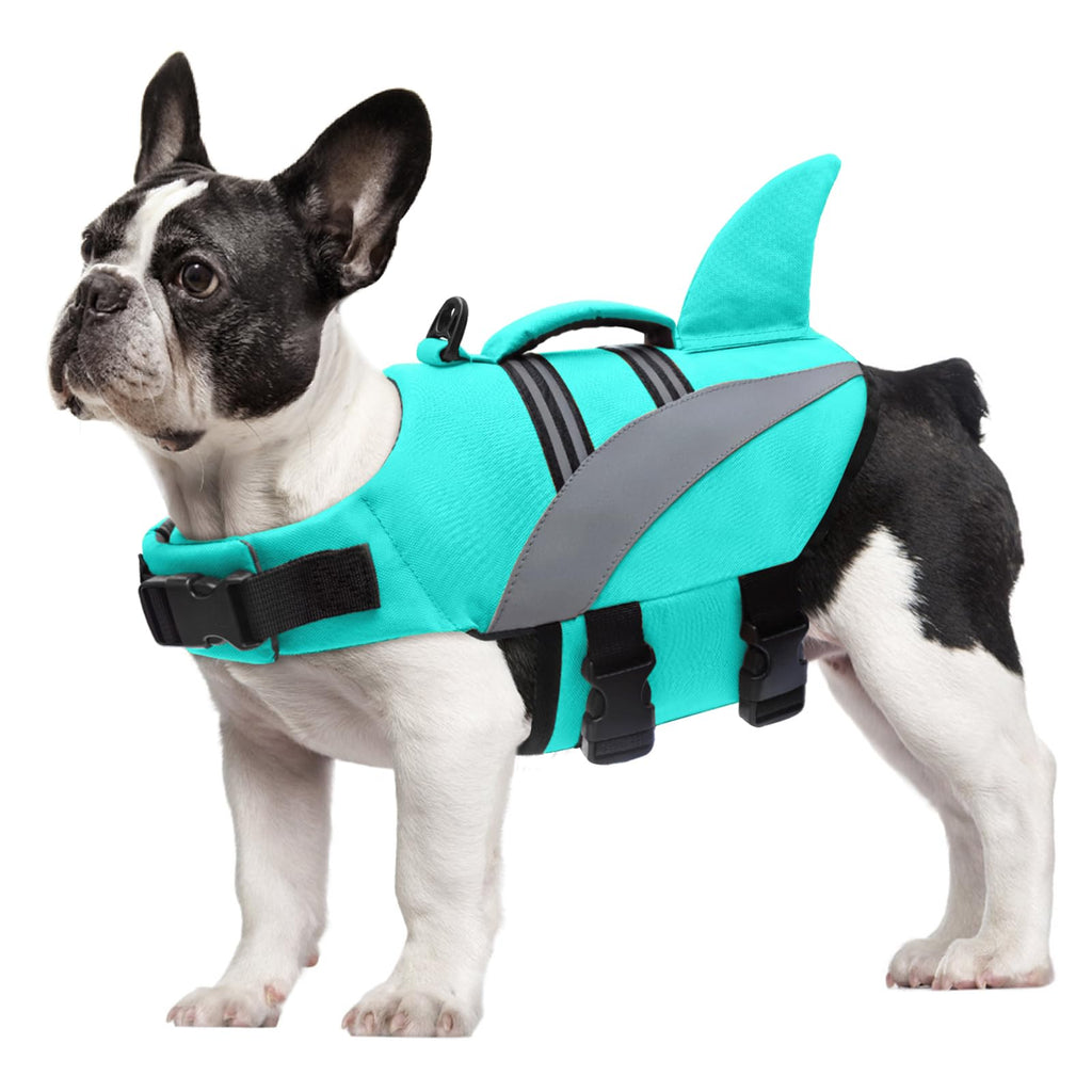 Mosucoirl Dog Life Jacket High FlotationShark Dog Lifesavers Floats Coat High Visibility Reflective Pet Safety Vest Swimsuits Small Medium Large Dog Life Vest for Swimming Boating Surfing Kayaking