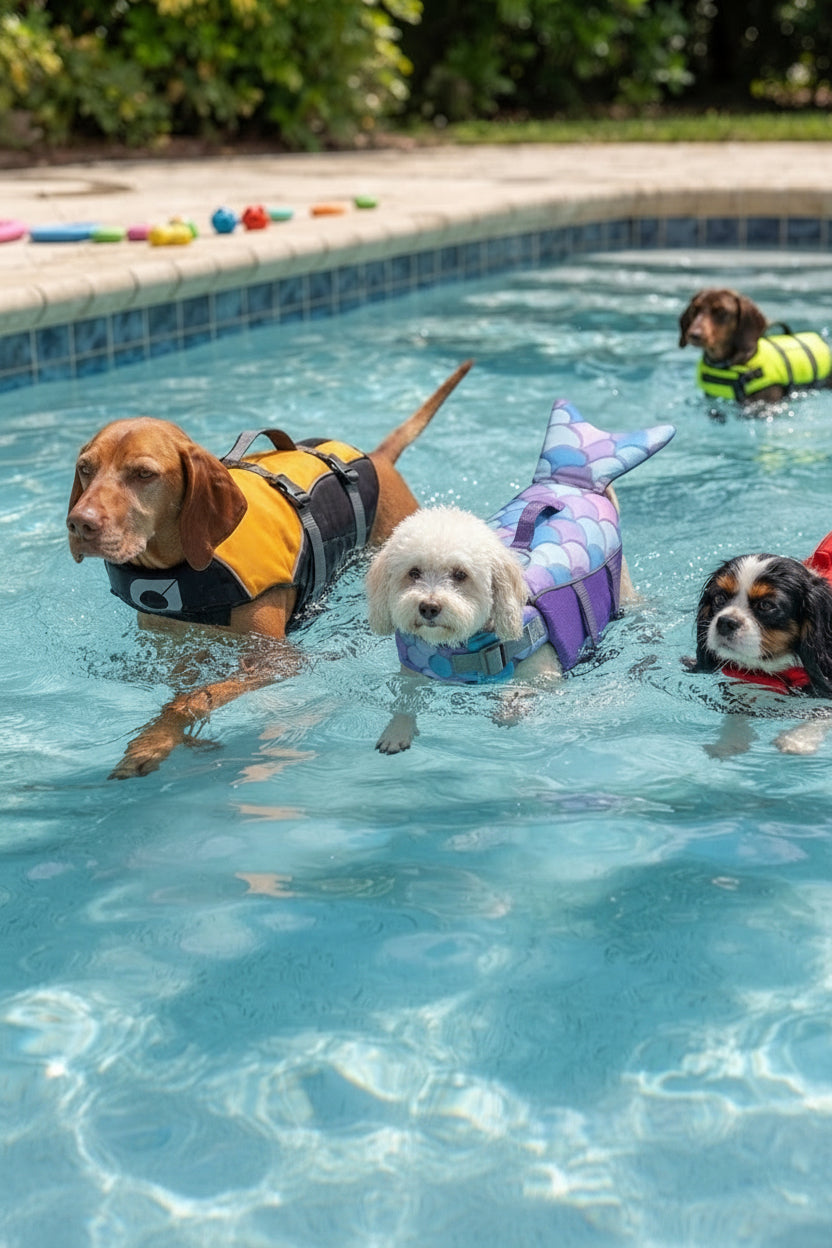 Enchanting Mermaid Adventure Life Vest – High-Buoyancy Safety Swimwear for Social Pups (Purple, Small)