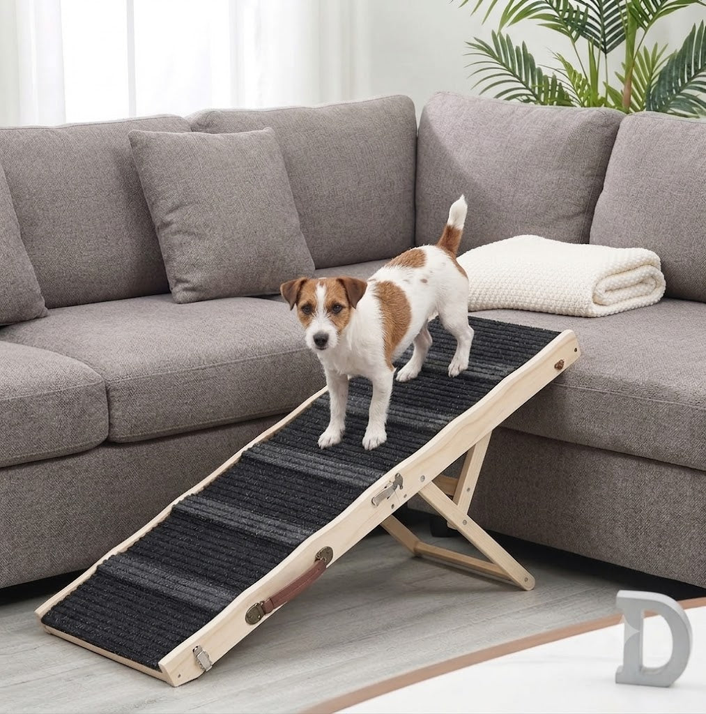 Adjustable Folding Wooden Pet Ramp (Supports 150 lbs) | The Healthy Dog Co